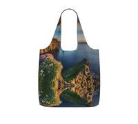 LPWTYCBV Ireland Outdoors County Clare The Cliffs Print Storage Bag With A Drawstring Backpack With Ripstop Polyester Fabric