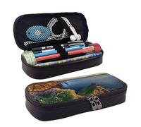 LPWTYCBV Ireland Outdoors County Clare The Cliffs Printed Leather Pencil Case with Zipper Seal is Very Suitable for Daily Use.