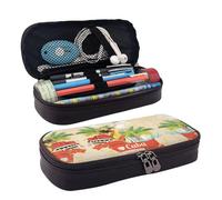 LPWTYCBV Island of Cuba Printed Leather Pencil Case with Zipper Seal is Very Suitable for Daily Use.