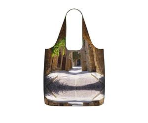 LPWTYCBV Italian Street Print Storage Bag With A Drawstring Backpack With Ripstop Polyester Fabric