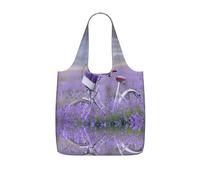LPWTYCBV Lavender Field Retro Bike Agriculture Print Storage Bag With A Drawstring Backpack With Ripstop Polyester Fabric