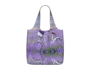 LPWTYCBV Lavender Field Retro Bike Agriculture Print Storage Bag With A Drawstring Backpack With Ripstop Polyester Fabric