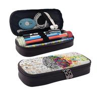 LPWTYCBV Left and Right Brain Advantage Printed Leather Pencil Case with Zipper Seal is Very Suitable for Daily Use.