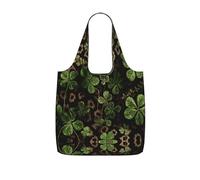 LPWTYCBV _Leopard_Print_Clover_Leaves_1 Print Storage Bag With A Drawstring Backpack With Ripstop Polyester Fabric
