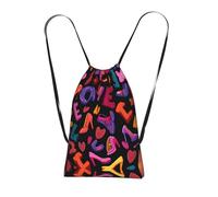 LPWTYCBV Letters Love Heels Print Ultra-Lightweight 14l Reusable Polyester Travel Backpack For Shopping, Commuting, And Everyday Carry