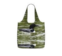 LPWTYCBV Loon Nature Birds Print Storage Bag With A Drawstring Backpack With Ripstop Polyester Fabric
