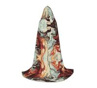 LPWTYCBV Marble Mixed Brown Print Hooded Cape For Teenagers Comfortable And Durable Costume Cape For Halloween
