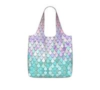 LPWTYCBV Mermaid Pastel Pink Purple Aqua Teal Print Storage Bag With A Drawstring Backpack With Ripstop Polyester Fabric