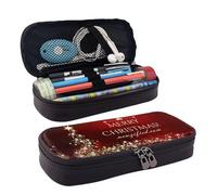 LPWTYCBV Merry Christmas Printed Leather Pencil Case with Zipper Seal is Very Suitable for Daily Use.