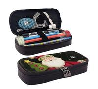 LPWTYCBV Merry Christmas Printed Leather Pencil Case with Zipper Seal is Very Suitable for Daily Use.
