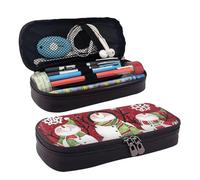 LPWTYCBV Merry Christmas Printed Leather Pencil Case with Zipper Seal is Very Suitable for Daily Use.
