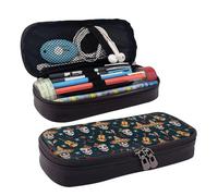 LPWTYCBV Mexican Skull Printed Leather Pencil Case with Zipper Seal is Very Suitable for Daily Use.