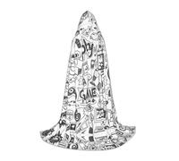 LPWTYCBV Monochrome Sketch Style Gaming Print Hooded Cape For Teenagers Comfortable And Durable Costume Cape For Halloween