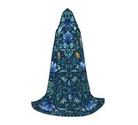 LPWTYCBV Morris Pattern Blue Print Hooded Cape For Teenagers Comfortable And Durable Costume Cape For Halloween