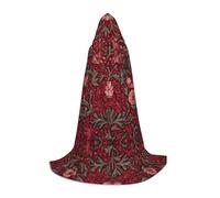 LPWTYCBV Morris Pattern Red Print Hooded Cape For Teenagers Comfortable And Durable Costume Cape For Halloween