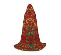 LPWTYCBV Morris Pattern Red Print Hooded Cape For Teenagers Comfortable And Durable Costume Cape For Halloween