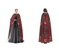 LPWTYCBV Morris Pattern Red Print Hooded Cloak Perfect For Halloween And Costume Parties
