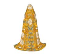 LPWTYCBV Morris Pattern Yellow Print Hooded Cape For Teenagers Comfortable And Durable Costume Cape For Halloween