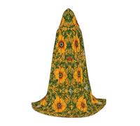 LPWTYCBV Morris Pattern Yellow Print Hooded Cape For Teenagers Comfortable And Durable Costume Cape For Halloween