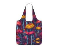 LPWTYCBV Mushrooms Psychedelia Print Storage Bag With A Drawstring Backpack With Ripstop Polyester Fabric