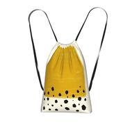 LPWTYCBV Mustard Yellow And Black Print Ultra-Lightweight 14l Reusable Polyester Travel Backpack For Shopping, Commuting, And Everyday Carry