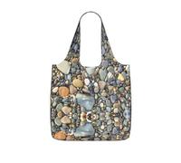 LPWTYCBV Pebble Stone Print Storage Bag With A Drawstring Backpack With Ripstop Polyester Fabric