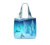 LPWTYCBV Penguins On The Iceberg Print Storage Bag With A Drawstring Backpack With Ripstop Polyester Fabric