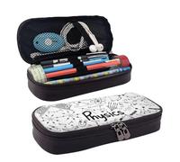 LPWTYCBV Physics Print Printed Leather Pencil Case with Zipper Seal is Very Suitable for Daily Use.