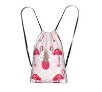 LPWTYCBV Pink Flamingo Pineapple Print Ultra-Lightweight 14l Reusable Polyester Travel Backpack For Shopping, Commuting, And Everyday Carry