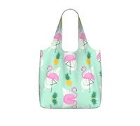 LPWTYCBV Pink Flamingo Pineapples Print Storage Bag With A Drawstring Backpack With Ripstop Polyester Fabric