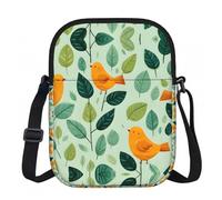 LPWTYCBV Plant Bird Printed Zipper Messenger Bag Lightweight Waterproof 600d Oxford Cloth, Adjustable Shoulder Strap