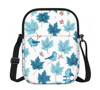 LPWTYCBV Plant Bird Printed Zipper Messenger Bag Lightweight Waterproof 600d Oxford Cloth, Adjustable Shoulder Strap