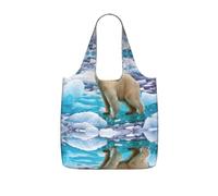 LPWTYCBV Polar Bear Ice Print Storage Bag With A Drawstring Backpack With Ripstop Polyester Fabric
