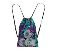 LPWTYCBV Purple And Teal Flowers Print Ultra-Lightweight 14l Reusable Polyester Travel Backpack For Shopping, Commuting, And Everyday Carry