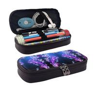 LPWTYCBV Purple Butterfly Printed Leather Pencil Case with Zipper Seal is Very Suitable for Daily Use.