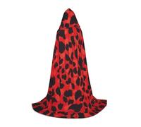 LPWTYCBV Red Leopard Pattern Print Hooded Cape For Teenagers Comfortable And Durable Costume Cape For Halloween