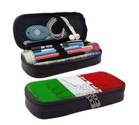 LPWTYCBV Roman Colosseum Italian Flag Printed Leather Pencil Case with Zipper Seal is Very Suitable for Daily Use.