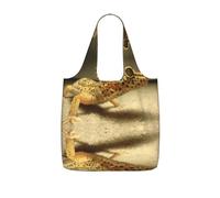 LPWTYCBV Sand Leopard Gecko Print Storage Bag With A Drawstring Backpack With Ripstop Polyester Fabric