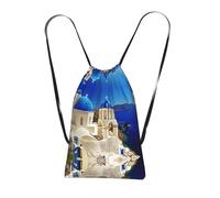 LPWTYCBV Santorini Greek Island Sea View Print Ultra-Lightweight 14l Reusable Polyester Travel Backpack For Shopping, Commuting, And Everyday Carry