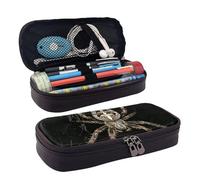 LPWTYCBV Scary Spider Printed Leather Pencil Case with Zipper Seal is Very Suitable for Daily Use.