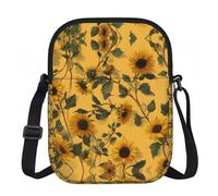 LPWTYCBV Scattered Sunflower Printed Zipper Messenger Bag Lightweight Waterproof 600d Oxford Cloth, Adjustable Shoulder Strap
