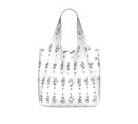LPWTYCBV Sign Language Alphabet Print Storage Bag With A Drawstring Backpack With Ripstop Polyester Fabric