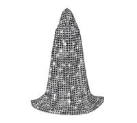 LPWTYCBV Silver Sequin Sparkle Pattern Print Hooded Cape For Teenagers Comfortable And Durable Costume Cape For Halloween