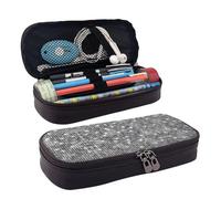 LPWTYCBV Silver Sequin Sparkle Pattern Printed Leather Pencil Case with Zipper Seal is Very Suitable for Daily Use.