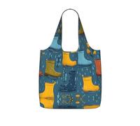 LPWTYCBV Spring Rain Boots Print Storage Bag With A Drawstring Backpack With Ripstop Polyester Fabric