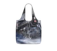 LPWTYCBV Steam Train Clouds Print Storage Bag With A Drawstring Backpack With Ripstop Polyester Fabric
