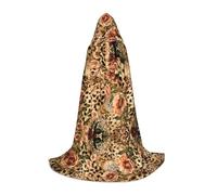 LPWTYCBV Striped Leopard Print Hooded Cape For Teenagers Comfortable And Durable Costume Cape For Halloween