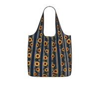 LPWTYCBV Striped Sunflower Pattern Print Storage Bag With A Drawstring Backpack With Ripstop Polyester Fabric