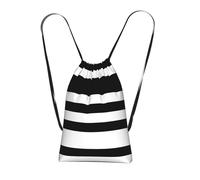 LPWTYCBV Stripes Black White Print Ultra-Lightweight 14l Reusable Polyester Travel Backpack For Shopping, Commuting, And Everyday Carry