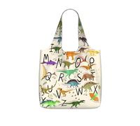 LPWTYCBV Stylish Learning Alphabets With Dinosaurs Print Storage Bag With A Drawstring Backpack With Ripstop Polyester Fabric
